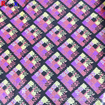 5mm Grid Shape Lilac Spangle Velvet Sequin Fabric